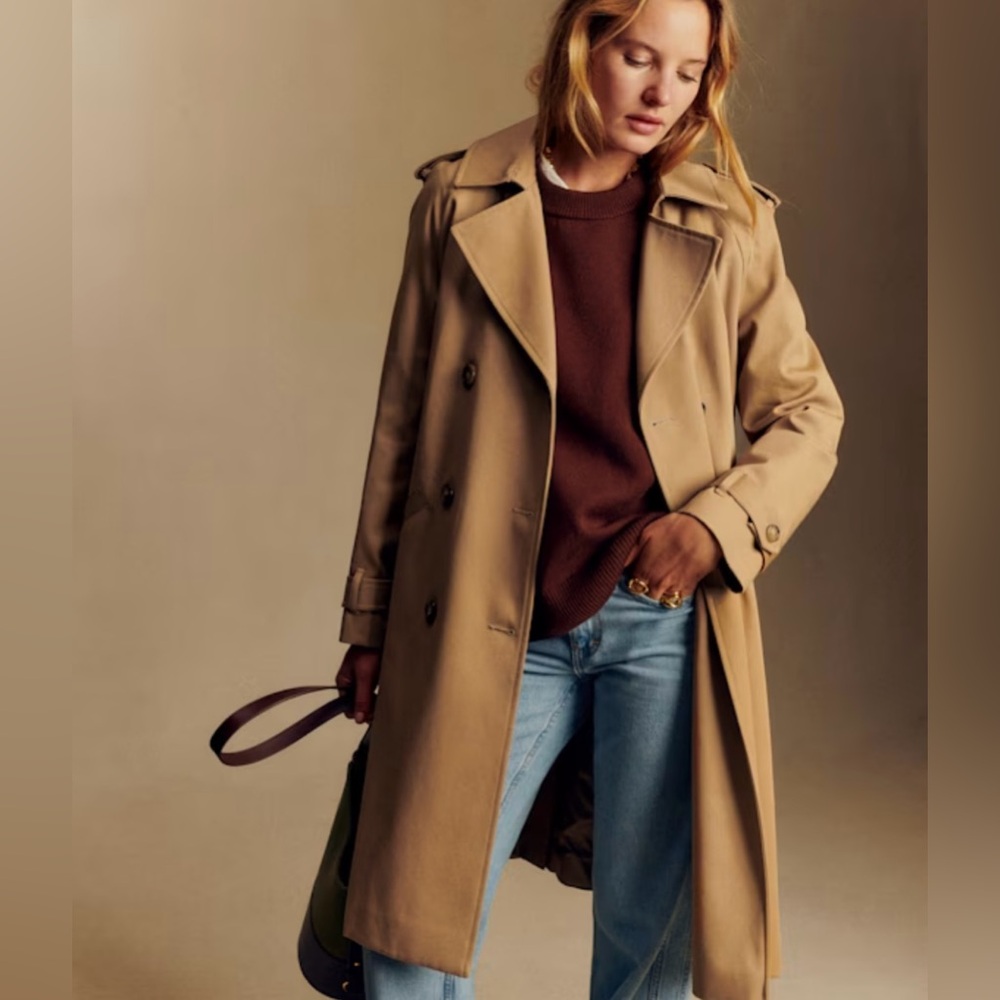 NWOT Sezane Scott Trench Coat - Camel
